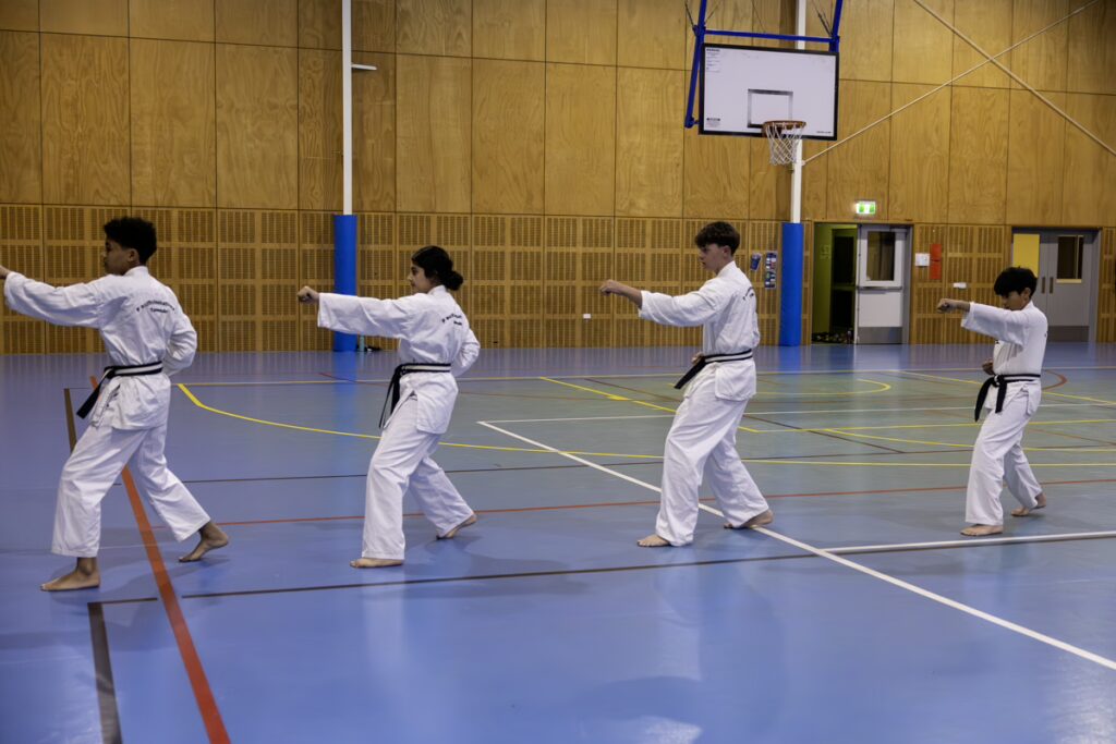 Brackenridge - four junior black belts training