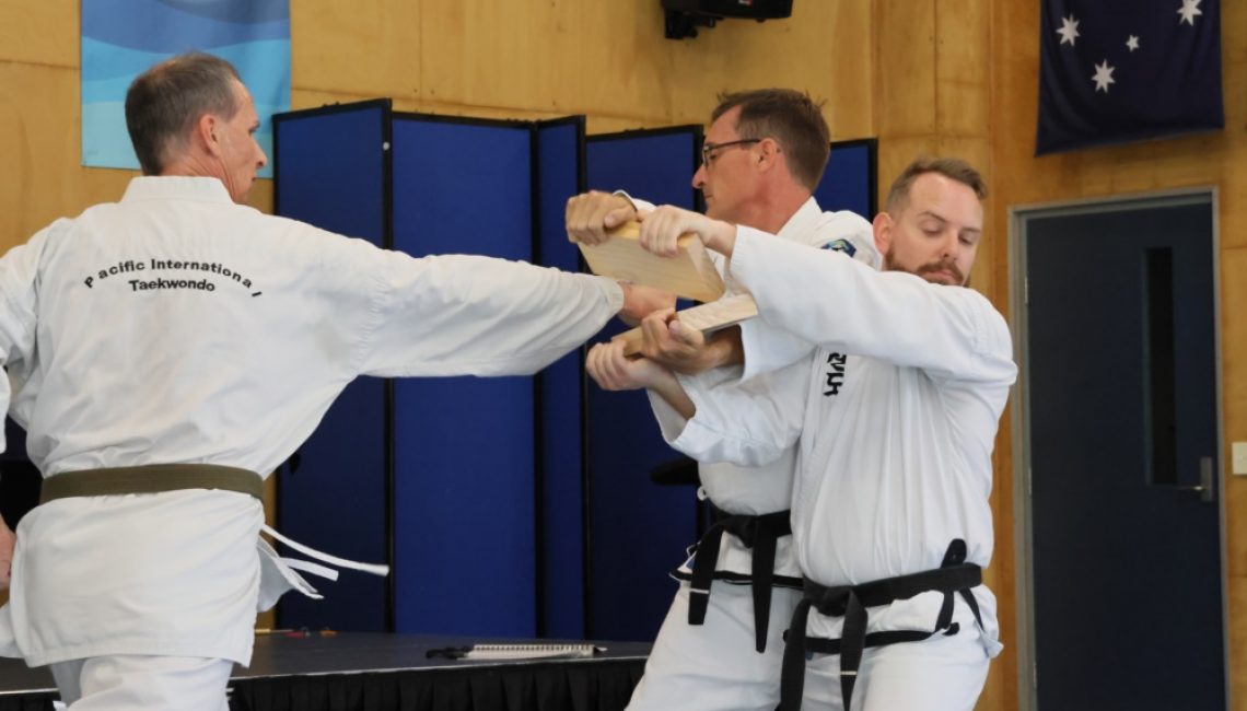 Taekwondo Stafford practicing board breaking